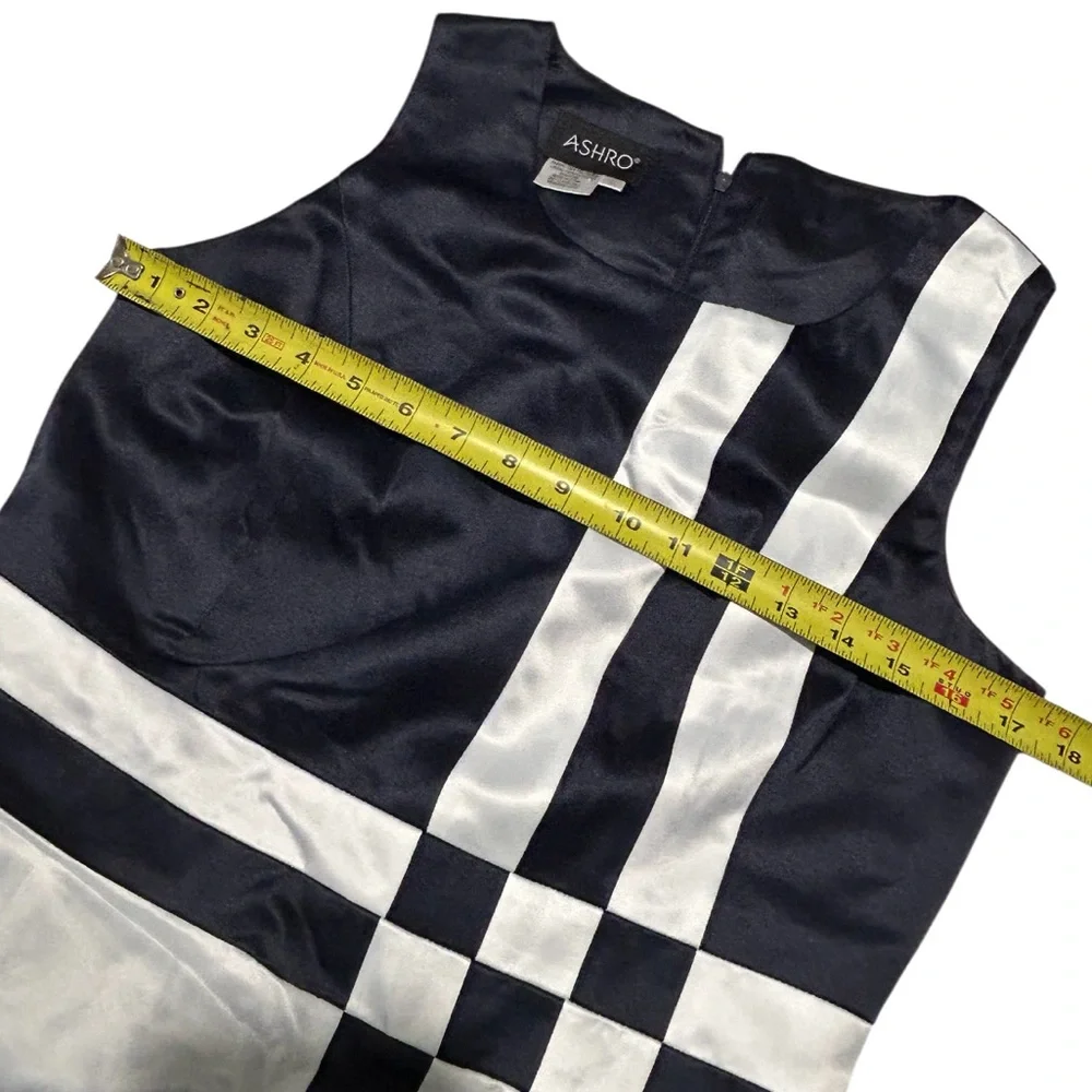 Ashro Jacket Dress Set Mother Of The Bride Formal Navy White Midi Wmns 6 NWOT - Picture 12 of 16